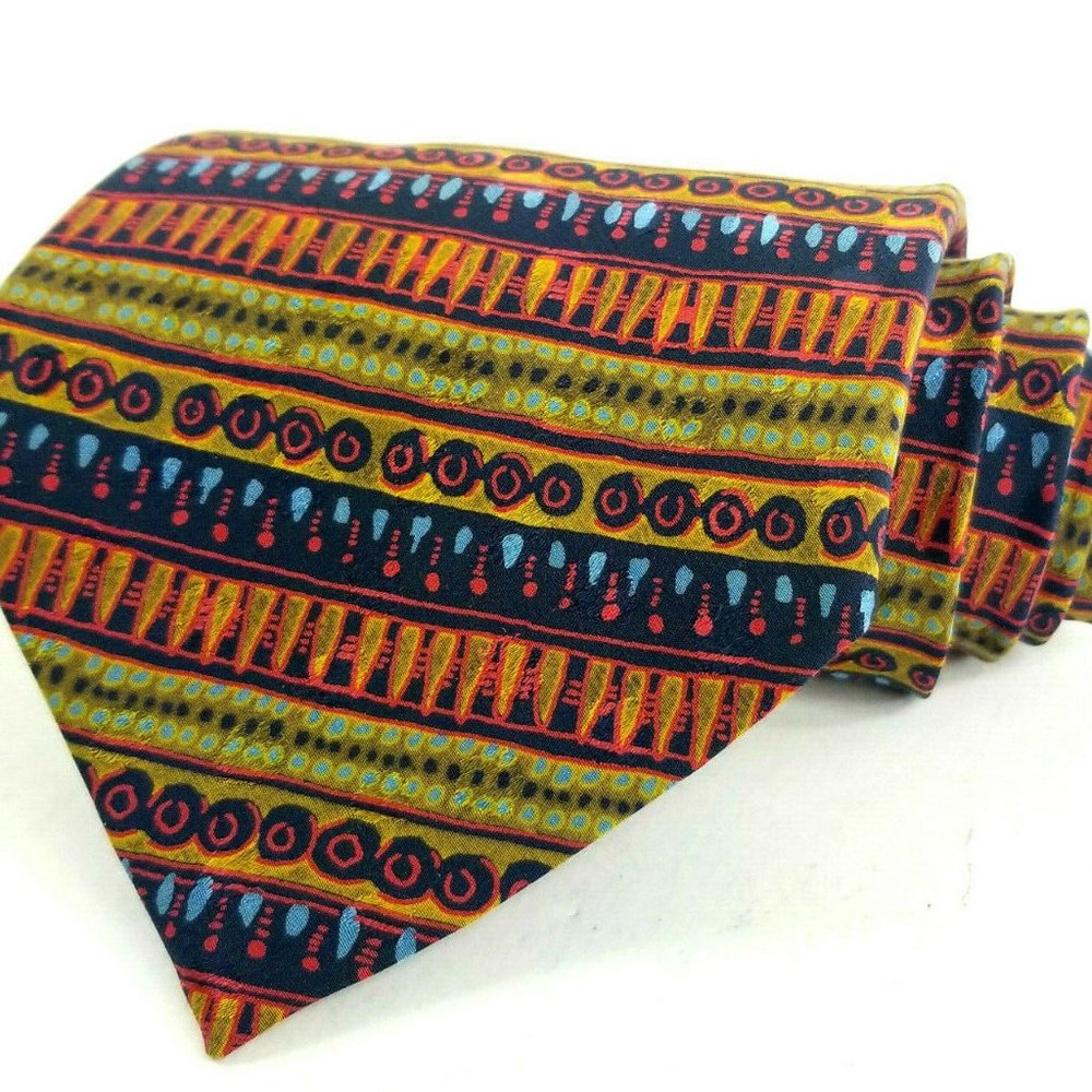 Brioni Tie Geometric Silk Mens Handmade Italy Tie